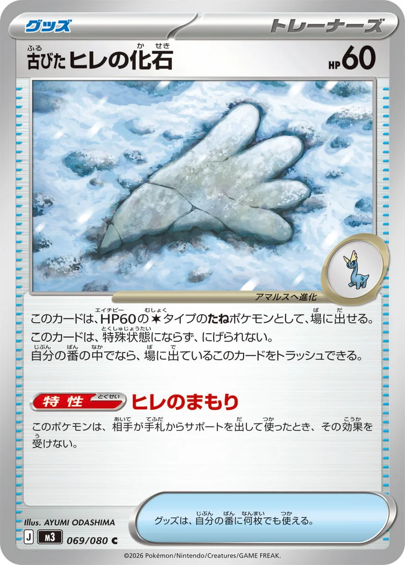 古びたヒレの化石 (M3 069/080)